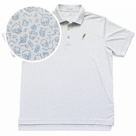 Peter Millar XL Skulls Drinks Golf Polo Shirt Blue Summer Comfort Performance - Picture 1 of 16